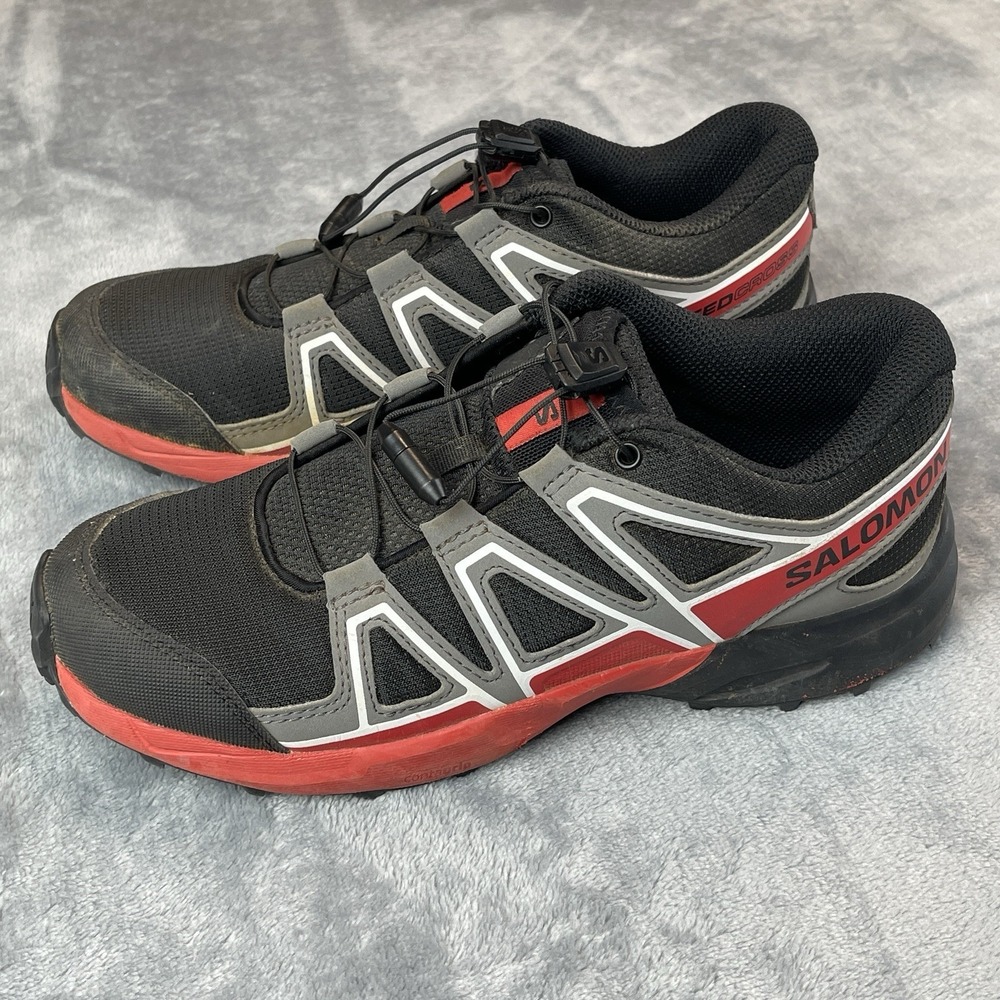 Salomon Speedcross Jr Trail Shoes Sneaker Youth 6 Black Red Grey Kids 472792